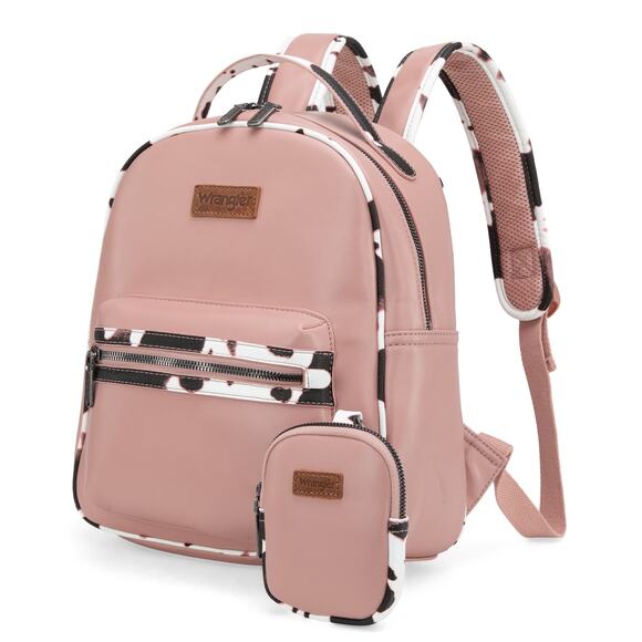 Wrangler Cow Print Pink Backpack With Coin Pouch *NEW in Package* - Picture 2 of 6